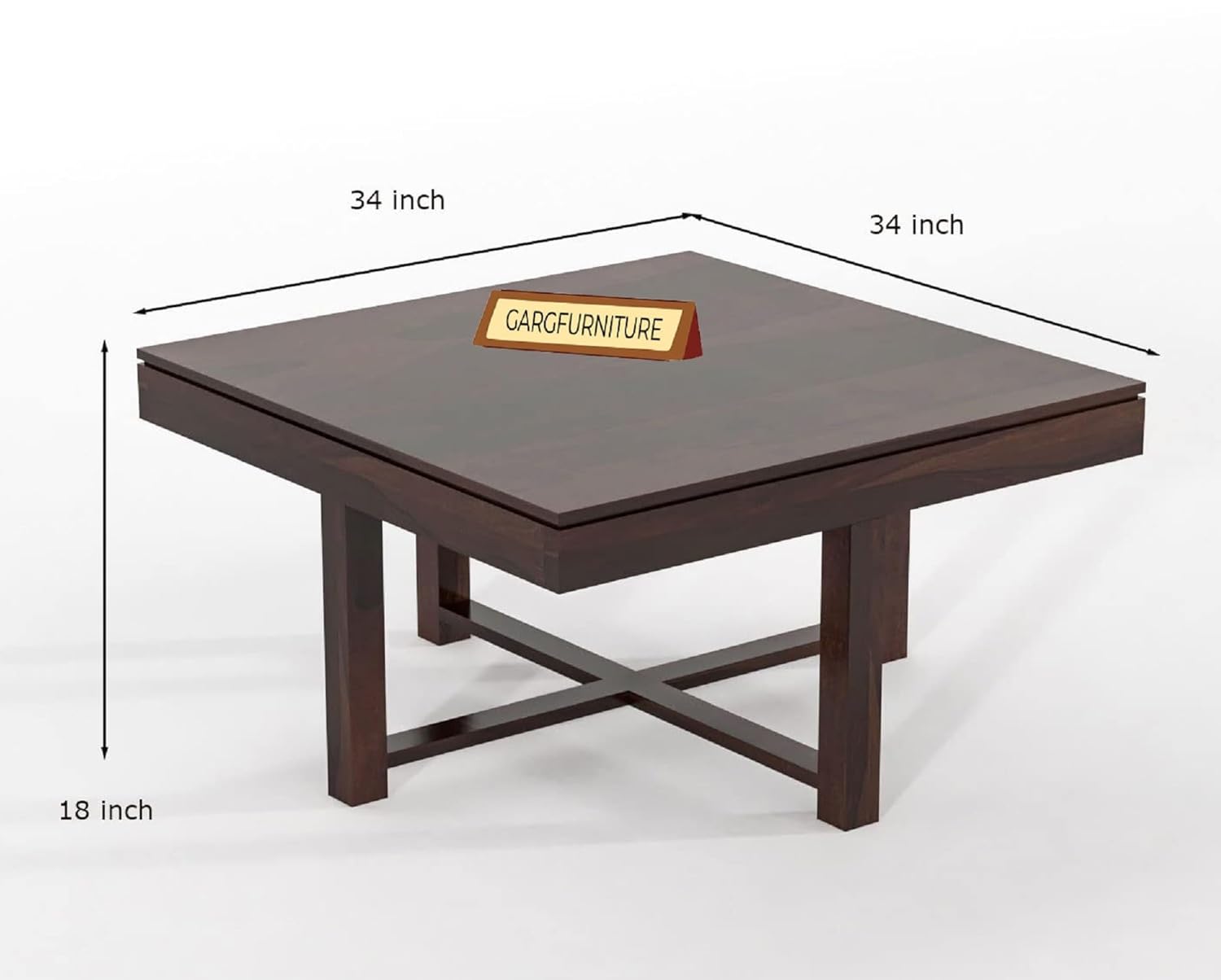 Sheesham Wood Coffee Table with Stools (Walnut Finish)